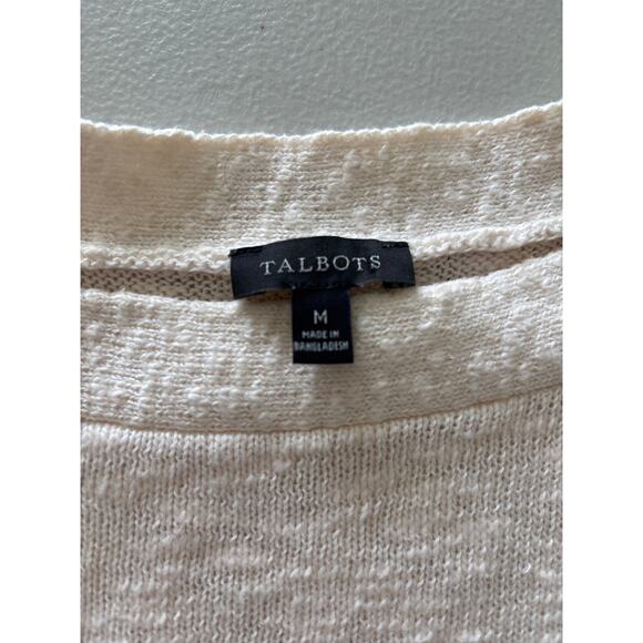 Talbots Women's Size Medium Striped Boat Neck Knit Pullover Light Weight Sweater - Picture 3 of 10